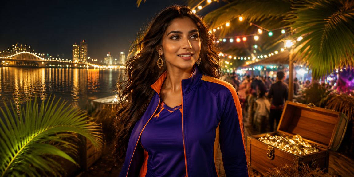 Exciting IPL night cricket match with Aviator theme